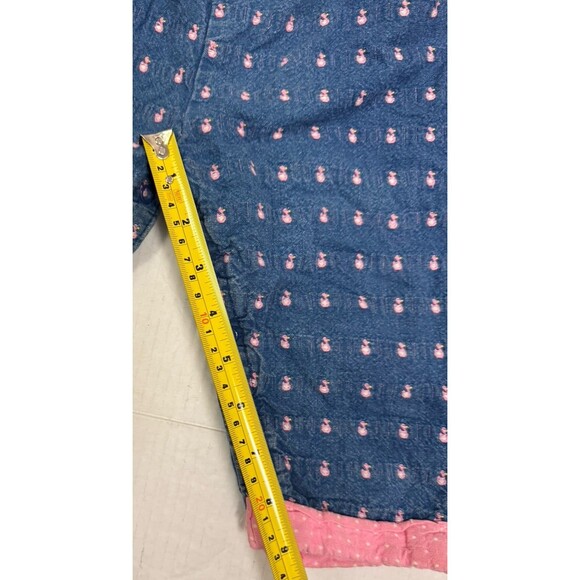 Vintage Osh Kosh B'Gosh 24M 2T Overalls Blue Denim Girls Patterned Ducks Pink - Picture 8 of 11